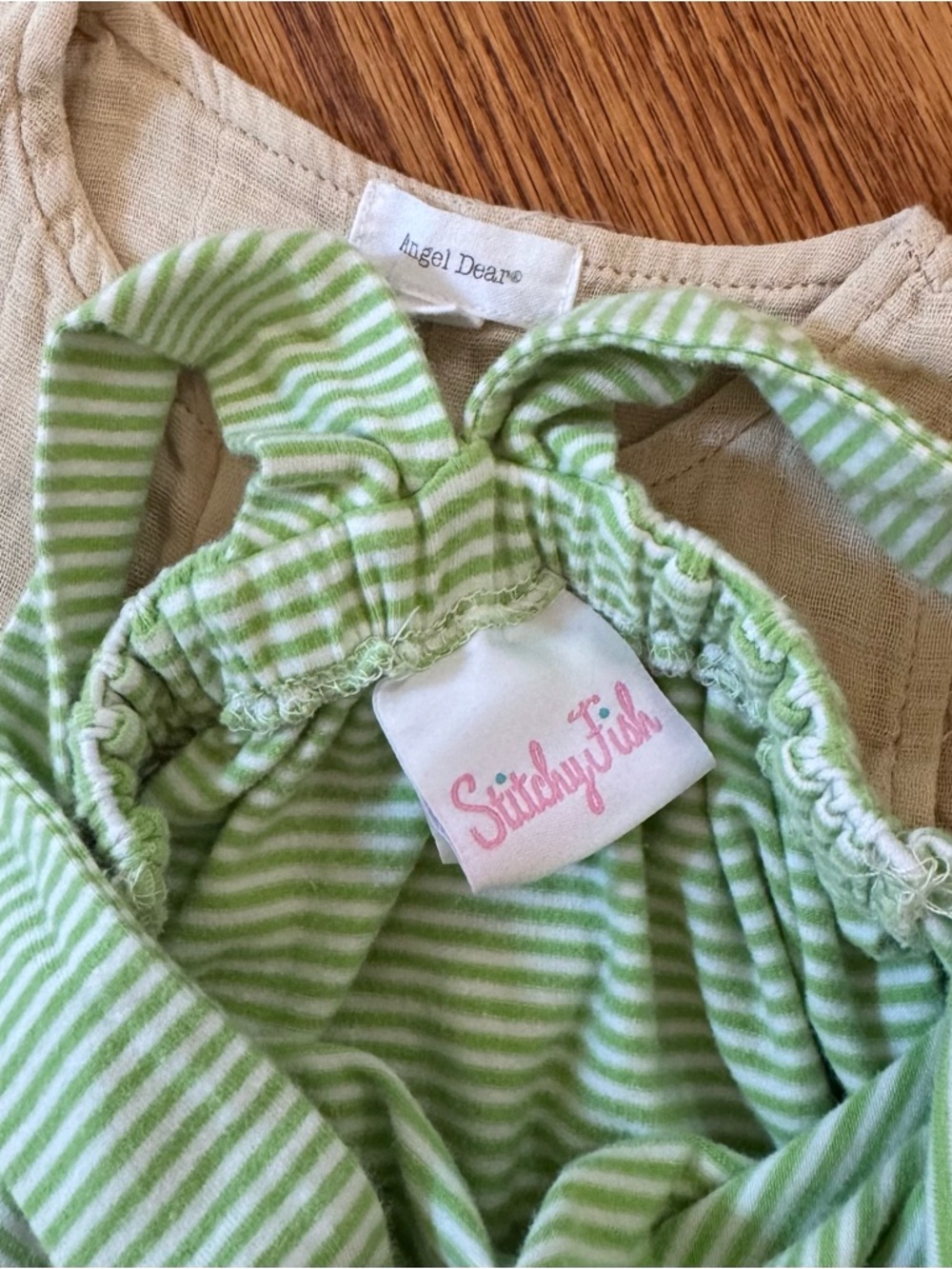 Two Baby Boy Rompers / Sun Suits — Angel Dear & Stitchy Fish - Picture 2 of 3
